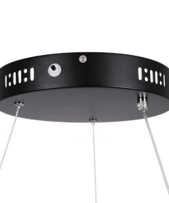 GLOBOSTAR® MELINA 61043 Μοντέρνο Κρεμαστό Φωτιστικό Οροφής LED 55W 6376lm 120° AC 220-240V IP20 Ρυθμιζόμενο Λευκό CCT με Χειριστήριο από 2700K έως 6000K Dimmable - Lumileds SMD Chip - Μαύρο - Μ48 x Π48 x Υ6.5cm - 3 Χρόνια Εγγύηση 19 61043 7