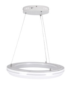 GLOBOSTAR® MELINA 61044 Μοντέρνο Κρεμαστό Φωτιστικό Οροφής LED 55W 6376lm 120° AC 220-240V IP20 Ρυθμιζόμενο Λευκό CCT με Χειριστήριο από 2700K έως 6000K Dimmable - Lumileds SMD Chip - Λευκό - Μ48 x Π48 x Υ6.5cm - 3 Χρόνια Εγγύηση 17 61044 5