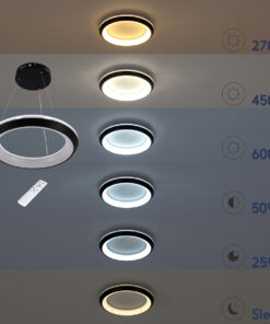 GLOBOSTAR® MELINA 61045 Μοντέρνο Κρεμαστό Φωτιστικό Οροφής LED 55W 6376lm 120° AC 220-240V IP20 Ρυθμιζόμενο Λευκό CCT με Χειριστήριο από 2700K έως 6000K Dimmable - Lumileds SMD Chip - Γκρι & Λευκό - Μ48 x Π48 x Υ6.5cm - 3 Χρόνια Εγγύηση 22 61045 10