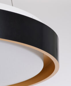 GloboStar® BARCHETTA 61047-S Πλαφονιέρα Οροφής LED CCT 72W 8306lm 120° AC 220-240V - Εναλλαγή Φωτισμού μέσω Τηλεχειριστηρίου All In One Ψυχρό 6000k+Φυσικό 4500k+Θερμό 2700k Dimmable Φ48cm - Μαύρο με Χρυσό - 3 Years Warranty 22 61047 6 s