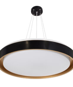 GloboStar® BARCHETTA 61047-S Πλαφονιέρα Οροφής LED CCT 72W 8306lm 120° AC 220-240V - Εναλλαγή Φωτισμού μέσω Τηλεχειριστηρίου All In One Ψυχρό 6000k+Φυσικό 4500k+Θερμό 2700k Dimmable Φ48cm - Μαύρο με Χρυσό - 3 Years Warranty 23 61047 7 s