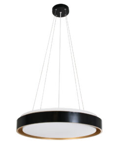 GloboStar® BARCHETTA 61047-S Πλαφονιέρα Οροφής LED CCT 72W 8306lm 120° AC 220-240V - Εναλλαγή Φωτισμού μέσω Τηλεχειριστηρίου All In One Ψυχρό 6000k+Φυσικό 4500k+Θερμό 2700k Dimmable Φ48cm - Μαύρο με Χρυσό - 3 Years Warranty 24 61047 8 s