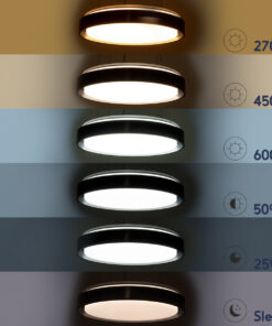 GloboStar® BARCHETTA 61048-S Πλαφονιέρα Οροφής LED CCT 72W 8306lm 120° AC 220-240V - Εναλλαγή Φωτισμού μέσω Τηλεχειριστηρίου All In One Ψυχρό 6000k+Φυσικό 4500k+Θερμό 2700k Dimmable Φ48cm - Λευκό & Χρυσό - 3 Years Warranty 30 61048 14 s