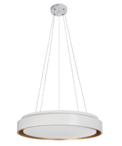 GLOBOSTAR® BARCHETTA 61048-P Μοντέρνο Κρεμαστό Φωτιστικό Οροφής LED 72W 8306lm 120° AC 220-240V IP20 Ρυθμιζόμενο Λευκό CCT με Χειριστήριο από 2700K έως 6000K Dimmable - Lumileds SMD Chip - Λευκό & Χρυσό - Μ48 x Π48 x Υ8.2cm - 3 Χρόνια Εγγύηση 20 61048 3 p