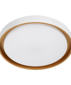 GloboStar® BARCHETTA 61048-S Πλαφονιέρα Οροφής LED CCT 72W 8306lm 120° AC 220-240V - Εναλλαγή Φωτισμού μέσω Τηλεχειριστηρίου All In One Ψυχρό 6000k+Φυσικό 4500k+Θερμό 2700k Dimmable Φ48cm - Λευκό & Χρυσό - 3 Years Warranty 19 61048 3 s