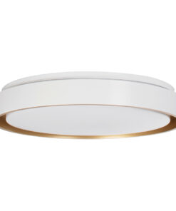 GloboStar® BARCHETTA 61048-S Πλαφονιέρα Οροφής LED CCT 72W 8306lm 120° AC 220-240V - Εναλλαγή Φωτισμού μέσω Τηλεχειριστηρίου All In One Ψυχρό 6000k+Φυσικό 4500k+Θερμό 2700k Dimmable Φ48cm - Λευκό & Χρυσό - 3 Years Warranty 21 61048 5 s