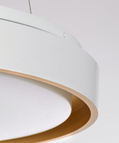 GloboStar® BARCHETTA 61048-S Πλαφονιέρα Οροφής LED CCT 72W 8306lm 120° AC 220-240V - Εναλλαγή Φωτισμού μέσω Τηλεχειριστηρίου All In One Ψυχρό 6000k+Φυσικό 4500k+Θερμό 2700k Dimmable Φ48cm - Λευκό & Χρυσό - 3 Years Warranty 22 61048 6 s