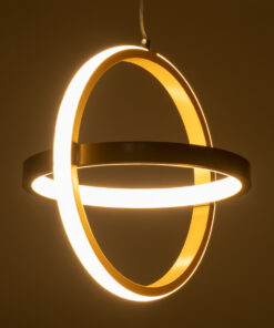 GLOBOSTAR® ALICE 61057 Μοντέρνο Κρεμαστό Φωτιστικό Οροφής LED 20W 2400lm 300° AC 220-240V IP20 Ρυθμιζόμενο Λευκό CCT με On/Off 2700K/4500K/6000K - Lumileds SMD Chip - Χρυσό Βούρτσας - Μ25 x Π22 x Υ25cm - 3 Χρόνια Εγγύηση 21 61057 8