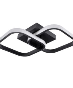 Alternative view of GloboStar® NORA 61061 Φωτιστικό Οροφής Design LED CCT 22W 2640lm 300° AC 220-240V - Εναλλαγή Φωτισμού μέσω Διακόπτη On/Off All In One Ψυχρό 6000k+Φυσικό 4500k+Θερμό 2700k Μ40 x Π24 x Υ7cm - Μαύρο