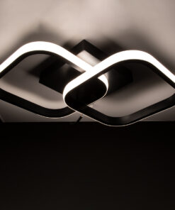 GloboStar® NORA 61061 Φωτιστικό Οροφής Design LED CCT 22W 2640lm 300° AC 220-240V - Εναλλαγή Φωτισμού μέσω Διακόπτη On/Off All In One Ψυχρό 6000k+Φυσικό 4500k+Θερμό 2700k Μ40 x Π24 x Υ7cm - Μαύρο 15 61061 6