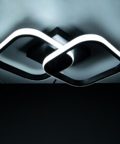 GloboStar® NORA 61061 Φωτιστικό Οροφής Design LED CCT 22W 2640lm 300° AC 220-240V - Εναλλαγή Φωτισμού μέσω Διακόπτη On/Off All In One Ψυχρό 6000k+Φυσικό 4500k+Θερμό 2700k Μ40 x Π24 x Υ7cm - Μαύρο 16 61061 7