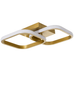 Alternative view of GloboStar® NORA 61063 Φωτιστικό Οροφής Design LED CCT 22W 2640lm 300° AC 220-240V - Εναλλαγή Φωτισμού μέσω Διακόπτη On/Off All In One Ψυχρό 6000k+Φυσικό 4500k+Θερμό 2700k Μ40 x Π24 x Υ7cm - Χρυσό Βούρτσας