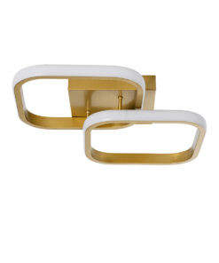 GloboStar® NORA 61063 Φωτιστικό Οροφής Design LED CCT 22W 2640lm 300° AC 220-240V - Εναλλαγή Φωτισμού μέσω Διακόπτη On/Off All In One Ψυχρό 6000k+Φυσικό 4500k+Θερμό 2700k Μ40 x Π24 x Υ7cm - Χρυσό Βούρτσας 12 61063 3