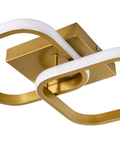 GloboStar® NORA 61063 Φωτιστικό Οροφής Design LED CCT 22W 2640lm 300° AC 220-240V - Εναλλαγή Φωτισμού μέσω Διακόπτη On/Off All In One Ψυχρό 6000k+Φυσικό 4500k+Θερμό 2700k Μ40 x Π24 x Υ7cm - Χρυσό Βούρτσας 13 61063 4