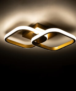 GloboStar® NORA 61063 Φωτιστικό Οροφής Design LED CCT 22W 2640lm 300° AC 220-240V - Εναλλαγή Φωτισμού μέσω Διακόπτη On/Off All In One Ψυχρό 6000k+Φυσικό 4500k+Θερμό 2700k Μ40 x Π24 x Υ7cm - Χρυσό Βούρτσας 15 61063 6