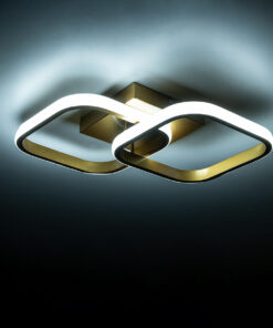 GloboStar® NORA 61063 Φωτιστικό Οροφής Design LED CCT 22W 2640lm 300° AC 220-240V - Εναλλαγή Φωτισμού μέσω Διακόπτη On/Off All In One Ψυχρό 6000k+Φυσικό 4500k+Θερμό 2700k Μ40 x Π24 x Υ7cm - Χρυσό Βούρτσας 16 61063 7