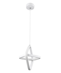 GLOBOSTAR® ROSE 61065 Μοντέρνο Κρεμαστό Φωτιστικό Οροφής LED 22W 2640lm 300° AC 220-240V IP20 Ρυθμιζόμενο Λευκό CCT με On/Off 2700K/4500K/6000K - Lumileds SMD Chip - Λευκό - Μ24 x Π22 x Υ24cm - 3 Χρόνια Εγγύηση 15 61065 3