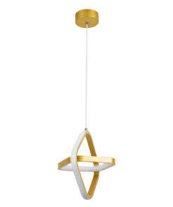 GLOBOSTAR® ROSE 61066 Μοντέρνο Κρεμαστό Φωτιστικό Οροφής LED 22W 2640lm 300° AC 220-240V IP20 Ρυθμιζόμενο Λευκό CCT με On/Off 2700K/4500K/6000K - Lumileds SMD Chip - Χρυσό Βούρτσας - Μ24 x Π22 x Υ24cm - 3 Χρόνια Εγγύηση 16 61066 3