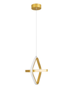 GLOBOSTAR® ROSE 61066 Μοντέρνο Κρεμαστό Φωτιστικό Οροφής LED 22W 2640lm 300° AC 220-240V IP20 Ρυθμιζόμενο Λευκό CCT με On/Off 2700K/4500K/6000K - Lumileds SMD Chip - Χρυσό Βούρτσας - Μ24 x Π22 x Υ24cm - 3 Χρόνια Εγγύηση 17 61066 4