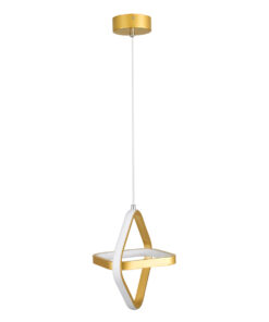 GLOBOSTAR® ROSE 61066 Μοντέρνο Κρεμαστό Φωτιστικό Οροφής LED 22W 2640lm 300° AC 220-240V IP20 Ρυθμιζόμενο Λευκό CCT με On/Off 2700K/4500K/6000K - Lumileds SMD Chip - Χρυσό Βούρτσας - Μ24 x Π22 x Υ24cm - 3 Χρόνια Εγγύηση 18 61066 5