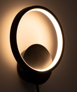 GloboStar® TED 61070 Φωτιστικό Τοίχου - Απλίκα Design LED CCT 9W 1080lm 300° AC 220-240V - Εναλλαγή Φωτισμού μέσω Διακόπτη On/Off All In One Ψυχρό 6000k+Φυσικό 4500k+Θερμό 2700k Μ20 x Π5.5 x Υ23cm - Μαύρο 16 61070 6