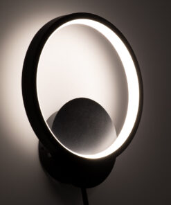 GloboStar® TED 61070 Φωτιστικό Τοίχου - Απλίκα Design LED CCT 9W 1080lm 300° AC 220-240V - Εναλλαγή Φωτισμού μέσω Διακόπτη On/Off All In One Ψυχρό 6000k+Φυσικό 4500k+Θερμό 2700k Μ20 x Π5.5 x Υ23cm - Μαύρο 17 61070 7