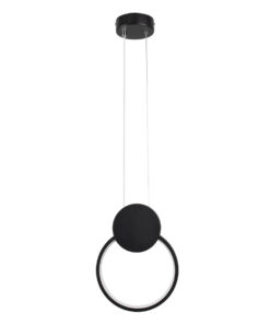 GLOBOSTAR® CYCLOS 61073 Μοντέρνο Κρεμαστό Φωτιστικό Οροφής LED 9W 1080lm 300° AC 220-240V IP20 Ρυθμιζόμενο Λευκό CCT με On/Off 2700K/4500K/6000K - Lumileds SMD Chip - Μαύρο Ματ - Μ21 x Π2.3 x Υ26.5cm - 3 Χρόνια Εγγύηση 17 61073 4