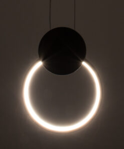 GLOBOSTAR® CYCLOS 61073 Μοντέρνο Κρεμαστό Φωτιστικό Οροφής LED 9W 1080lm 300° AC 220-240V IP20 Ρυθμιζόμενο Λευκό CCT με On/Off 2700K/4500K/6000K - Lumileds SMD Chip - Μαύρο Ματ - Μ21 x Π2.3 x Υ26.5cm - 3 Χρόνια Εγγύηση 22 61073 9