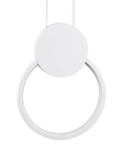 GLOBOSTAR® CYCLOS 61074 Μοντέρνο Κρεμαστό Φωτιστικό Οροφής LED 9W 1080lm 300° AC 220-240V IP20 Ρυθμιζόμενο Λευκό CCT με On/Off 2700K/4500K/6000K - Lumileds SMD Chip - Λευκό - Μ21 x Π2.3 x Υ26.5cm - 3 Χρόνια Εγγύηση 15 61074 2