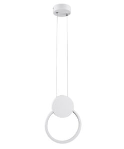 GLOBOSTAR® CYCLOS 61074 Μοντέρνο Κρεμαστό Φωτιστικό Οροφής LED 9W 1080lm 300° AC 220-240V IP20 Ρυθμιζόμενο Λευκό CCT με On/Off 2700K/4500K/6000K - Lumileds SMD Chip - Λευκό - Μ21 x Π2.3 x Υ26.5cm - 3 Χρόνια Εγγύηση 17 61074 4