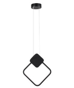 GLOBOSTAR® MARY 61082 Μοντέρνο Κρεμαστό Φωτιστικό Οροφής LED 12W 1440lm 300° AC 220-240V IP20 Ρυθμιζόμενο Λευκό CCT με On/Off 2700K/4500K/6000K - Lumileds SMD Chip - Μαύρο - Μ20 x Π2.3 x Υ28.5cm - 3 Χρόνια Εγγύηση 17 61082 4