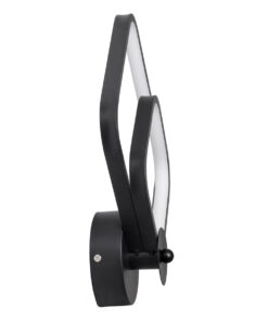 GLOBOSTAR® ANNA 61085 Μοντέρνο Φωτιστικό Τοίχου - Απλίκα LED 15W 1800lm 300° AC 220-240V IP20 Ρυθμιζόμενο Λευκό CCT με On/Off 2700K/4500K/6000K - Lumileds SMD Chip - Μαύρο Ματ - Μ25 x Π8 x Υ30cm - 3 Χρόνια Εγγύηση 15 61085 4