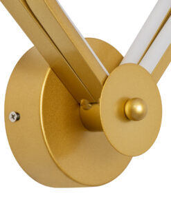 GloboStar® ANNA 61087 Φωτιστικό Τοίχου - Απλίκα Design LED CCT 15W 1800lm 300° AC 220-240V - Εναλλαγή Φωτισμού μέσω Διακόπτη On/Off All In One Ψυχρό 6000k+Φυσικό 4500k+Θερμό 2700k Μ25 x Π8 x Υ30cm - Χρυσό Βούρτσας 16 61087 5