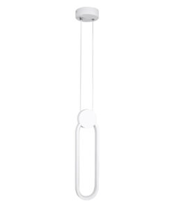 GLOBOSTAR® ILDI 61089 Μοντέρνο Κρεμαστό Φωτιστικό Οροφής LED 12W 1440lm 300° AC 220-240V IP20 Ρυθμιζόμενο Λευκό CCT με On/Off 2700K/4500K/6000K - Lumileds SMD Chip - Λευκό - Μ10 x Π2.3 x Υ38cm - 3 Χρόνια Εγγύηση 15 61089 3