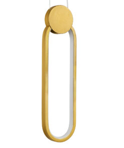 GLOBOSTAR® ILDI 61090 Μοντέρνο Κρεμαστό Φωτιστικό Οροφής LED 12W 1440lm 300° AC 220-240V IP20 Ρυθμιζόμενο Λευκό CCT με On/Off 2700K/4500K/6000K - Lumileds SMD Chip - Χρυσό Βούρτσας - Μ10 x Π2.3 x Υ38cm - 3 Χρόνια Εγγύηση 14 61090 2