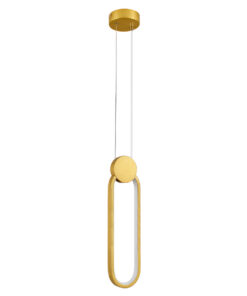 GLOBOSTAR® ILDI 61090 Μοντέρνο Κρεμαστό Φωτιστικό Οροφής LED 12W 1440lm 300° AC 220-240V IP20 Ρυθμιζόμενο Λευκό CCT με On/Off 2700K/4500K/6000K - Lumileds SMD Chip - Χρυσό Βούρτσας - Μ10 x Π2.3 x Υ38cm - 3 Χρόνια Εγγύηση 15 61090 3