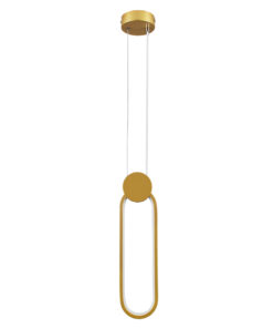 GLOBOSTAR® ILDI 61090 Μοντέρνο Κρεμαστό Φωτιστικό Οροφής LED 12W 1440lm 300° AC 220-240V IP20 Ρυθμιζόμενο Λευκό CCT με On/Off 2700K/4500K/6000K - Lumileds SMD Chip - Χρυσό Βούρτσας - Μ10 x Π2.3 x Υ38cm - 3 Χρόνια Εγγύηση 16 61090 4