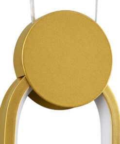 GLOBOSTAR® ILDI 61090 Μοντέρνο Κρεμαστό Φωτιστικό Οροφής LED 12W 1440lm 300° AC 220-240V IP20 Ρυθμιζόμενο Λευκό CCT με On/Off 2700K/4500K/6000K - Lumileds SMD Chip - Χρυσό Βούρτσας - Μ10 x Π2.3 x Υ38cm - 3 Χρόνια Εγγύηση 17 61090 5