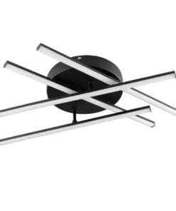 Alternative view of GLOBOSTAR® DRACO 61095 Μοντέρνο Φωτιστικό Οροφής LED 60W 7380lm 120° AC 220-240V IP20 Ρυθμιζόμενο Λευκό CCT με Χειριστήριο από 2700K έως 6000K Dimmable - Lumileds SMD Chip - Μαύρο Ματ - Μ60 x Π60 x Υ11cm - 3 Χρόνια Εγγύηση