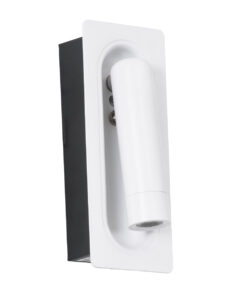 Alternative view of GloboStar® MANHATTAN 61098 Μοντέρνο Χωνευτό Φωτιστικό Τοίχου - Απλίκα Ξενοδοχείου Bed Side LED 3W 405lm 36° AC 220-240V - Reading Light - Μ7 x Π7 x Υ17cm - Φυσικό Λευκό 4500K - Λευκό