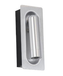 GloboStar® MANHATTAN 61099 Μοντέρνο Χωνευτό Φωτιστικό Τοίχου - Απλίκα Ξενοδοχείου Bed Side LED 3W 405lm 36° AC 220-240V - Reading Light - Μ7 x Π7 x Υ17cm - Φυσικό Λευκό 4500K - Νίκελ Βούρτσας 13 61099 2