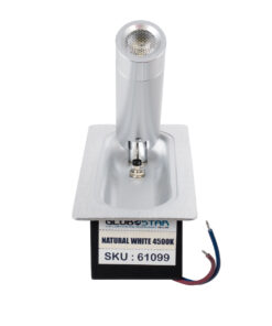 GloboStar® MANHATTAN 61099 Μοντέρνο Χωνευτό Φωτιστικό Τοίχου - Απλίκα Ξενοδοχείου Bed Side LED 3W 405lm 36° AC 220-240V - Reading Light - Μ7 x Π7 x Υ17cm - Φυσικό Λευκό 4500K - Νίκελ Βούρτσας 18 61099 7