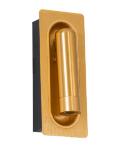 Alternative view of GloboStar® MANHATTAN 61100 Μοντέρνο Χωνευτό Φωτιστικό Τοίχου - Απλίκα Ξενοδοχείου Bed Side LED 3W 405lm 36° AC 220-240V - Reading Light - Μ7 x Π7 x Υ17cm - Φυσικό Λευκό 4500K - Χρυσό Βούρτσας