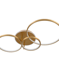 GLOBOSTAR® NEMESIS 61110 Μοντέρνο Φωτιστικό Οροφής LED 98W 11858lm 360° AC 220-240V IP20 Ρυθμιζόμενο Λευκό CCT με Χειριστήριο από 2700K έως 6000K Dimmable - Lumileds SMD Chip - Χρυσό Βούρτσας - Μ89 x Π60 x Υ19cm - 3 Χρόνια Εγγύηση 13 61110 4