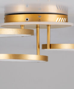 GLOBOSTAR® NEMESIS 61110 Μοντέρνο Φωτιστικό Οροφής LED 98W 11858lm 360° AC 220-240V IP20 Ρυθμιζόμενο Λευκό CCT με Χειριστήριο από 2700K έως 6000K Dimmable - Lumileds SMD Chip - Χρυσό Βούρτσας - Μ89 x Π60 x Υ19cm - 3 Χρόνια Εγγύηση 14 61110 5