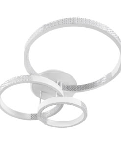 GloboStar® DIAMOND 61115 Φωτιστικό Οροφής Δαχτυλίδι-Κύκλος LED CCT 100W 12123lm 360° AC 220-240V - Εναλλαγή Φωτισμού μέσω Τηλεχειριστηρίου All In One Ψυχρό 6000k+Φυσικό 4500k+Θερμό 2700k Dimmable Φ30+40+50cm+BackLight - Λευκό - 3 Years Warranty 13 61115 4