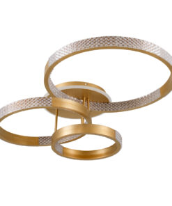 GloboStar® DIAMOND 61116 Φωτιστικό Οροφής Δαχτυλίδι-Κύκλος LED CCT 100W 12123lm 360° AC 220-240V - Εναλλαγή Φωτισμού μέσω Τηλεχειριστηρίου All In One Ψυχρό 6000k+Φυσικό 4500k+Θερμό 2700k Dimmable Φ30+40+50cm+BackLight - Χρυσό Βούρτσας - 3 Years Warranty 11 61116 2