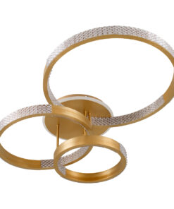 GloboStar® DIAMOND 61116 Φωτιστικό Οροφής Δαχτυλίδι-Κύκλος LED CCT 100W 12123lm 360° AC 220-240V - Εναλλαγή Φωτισμού μέσω Τηλεχειριστηρίου All In One Ψυχρό 6000k+Φυσικό 4500k+Θερμό 2700k Dimmable Φ30+40+50cm+BackLight - Χρυσό Βούρτσας - 3 Years Warranty 13 61116 4