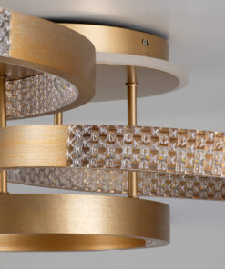 GloboStar® DIAMOND 61116 Φωτιστικό Οροφής Δαχτυλίδι-Κύκλος LED CCT 100W 12123lm 360° AC 220-240V - Εναλλαγή Φωτισμού μέσω Τηλεχειριστηρίου All In One Ψυχρό 6000k+Φυσικό 4500k+Θερμό 2700k Dimmable Φ30+40+50cm+BackLight - Χρυσό Βούρτσας - 3 Years Warranty 14 61116 5