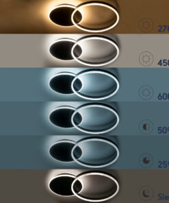 GLOBOSTAR® VENOM 61117 Μοντέρνο Φωτιστικό Οροφής LED 45W 5445lm 360° AC 220-240V IP20 Ρυθμιζόμενο Λευκό CCT με Χειριστήριο από 2700K έως 6000K Dimmable - Lumileds SMD Chip - Μαύρο Ματ - Μ60 x Π40 x Υ7.5cm - 3 Χρόνια Εγγύηση 18 61117 7